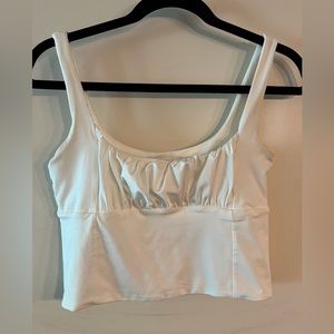 O. Vianca Ruched Crop Top / Size: Large / Color: White